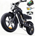 Electric Bicycle with Removable Battery, Dual Suspension, 7-Speed Gears, 20-Inch Fat Tires, LCD Display, Adult Use