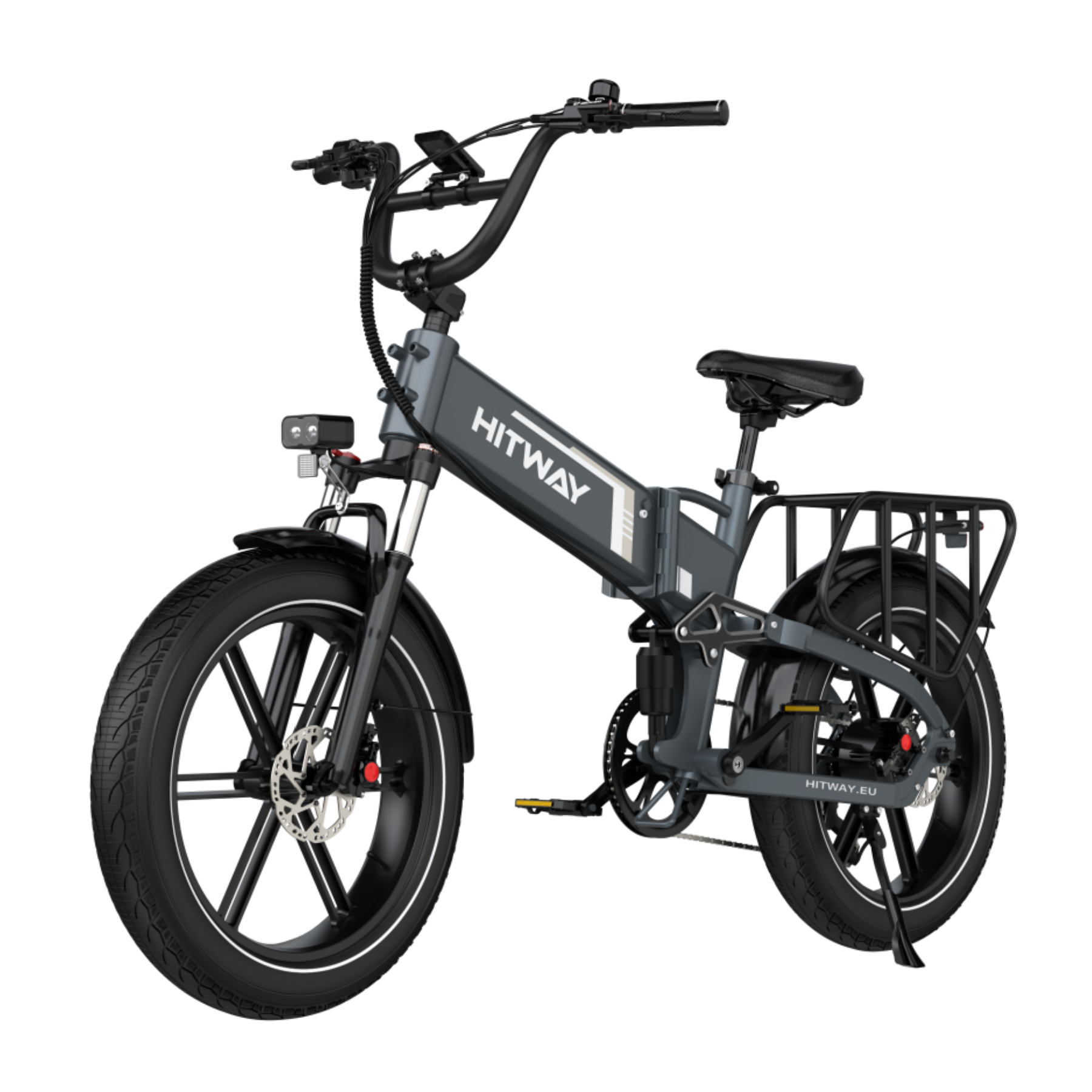 Foldable Electric Bike with 250W Motor, 48V Battery, Fat Tires, Dual Suspension